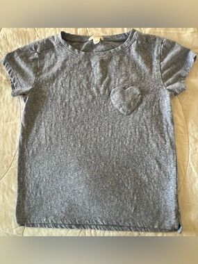 Crewcuts Heather Blue Heart Pocket Tee - Girls